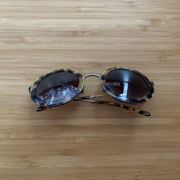 Miu Miu Brown Tortoise Round-frame Acetate Sunglasses main image 9
